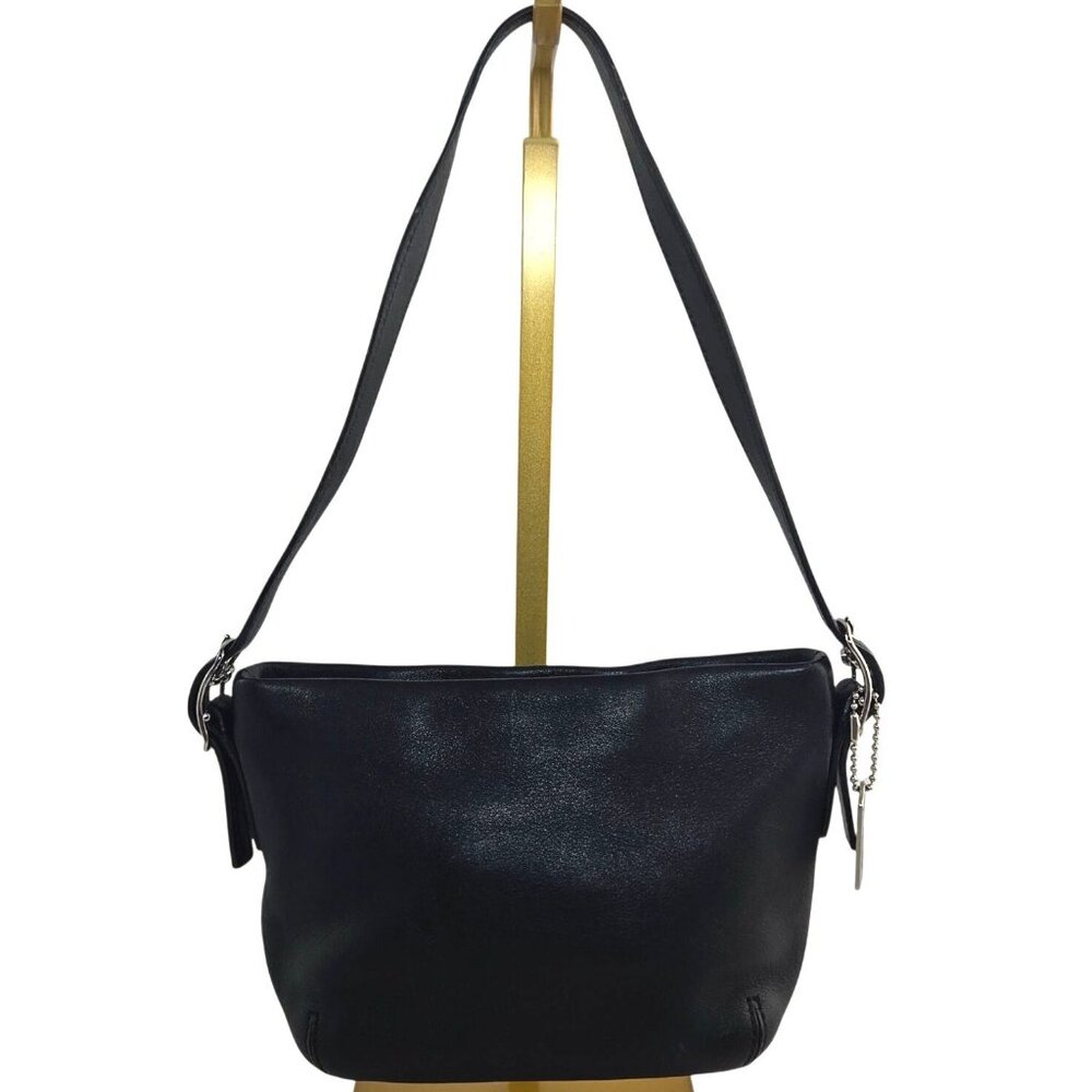 Vintage Y2K Coach Legacy Mini Dufflette Black Leather  Metal Hangtag Signature - Picture 4 of 11